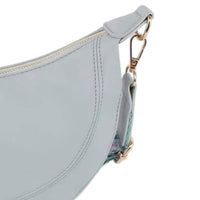 Handbag Factory Corp - Women's Soft Vegan Leather Crescent Crossbody Bag With Guitar Strap