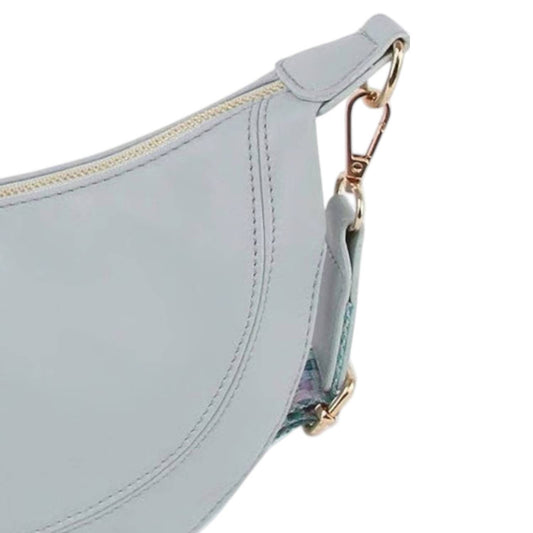 Handbag Factory Corp - Women's Soft Vegan Leather Crescent Crossbody Bag With Guitar Strap