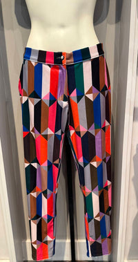 Vilagallo Women's Straight-Leg Patterned Pants in tericope - women's pants