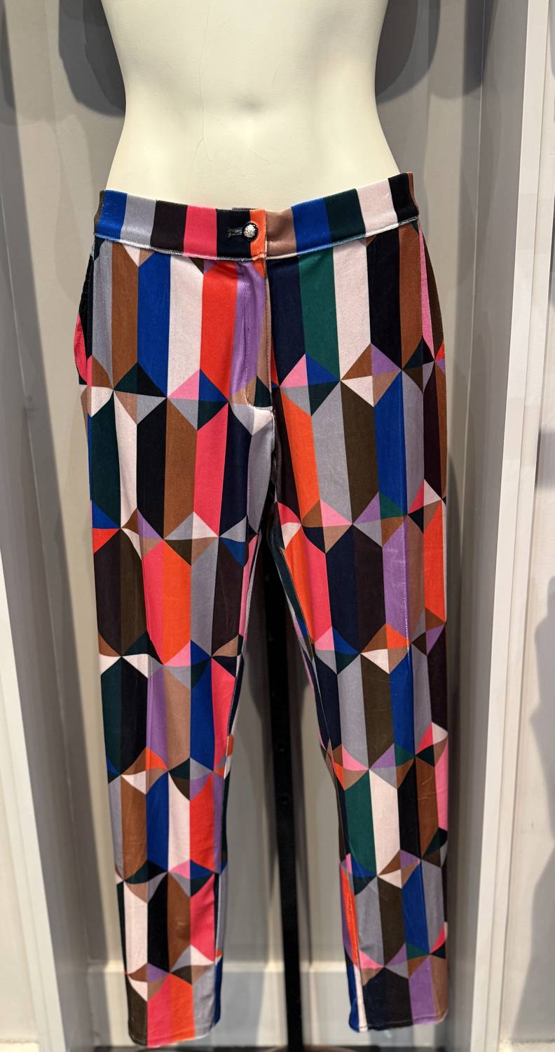 Vilagallo Women's Straight-Leg Patterned Pants in tericope - women's pants