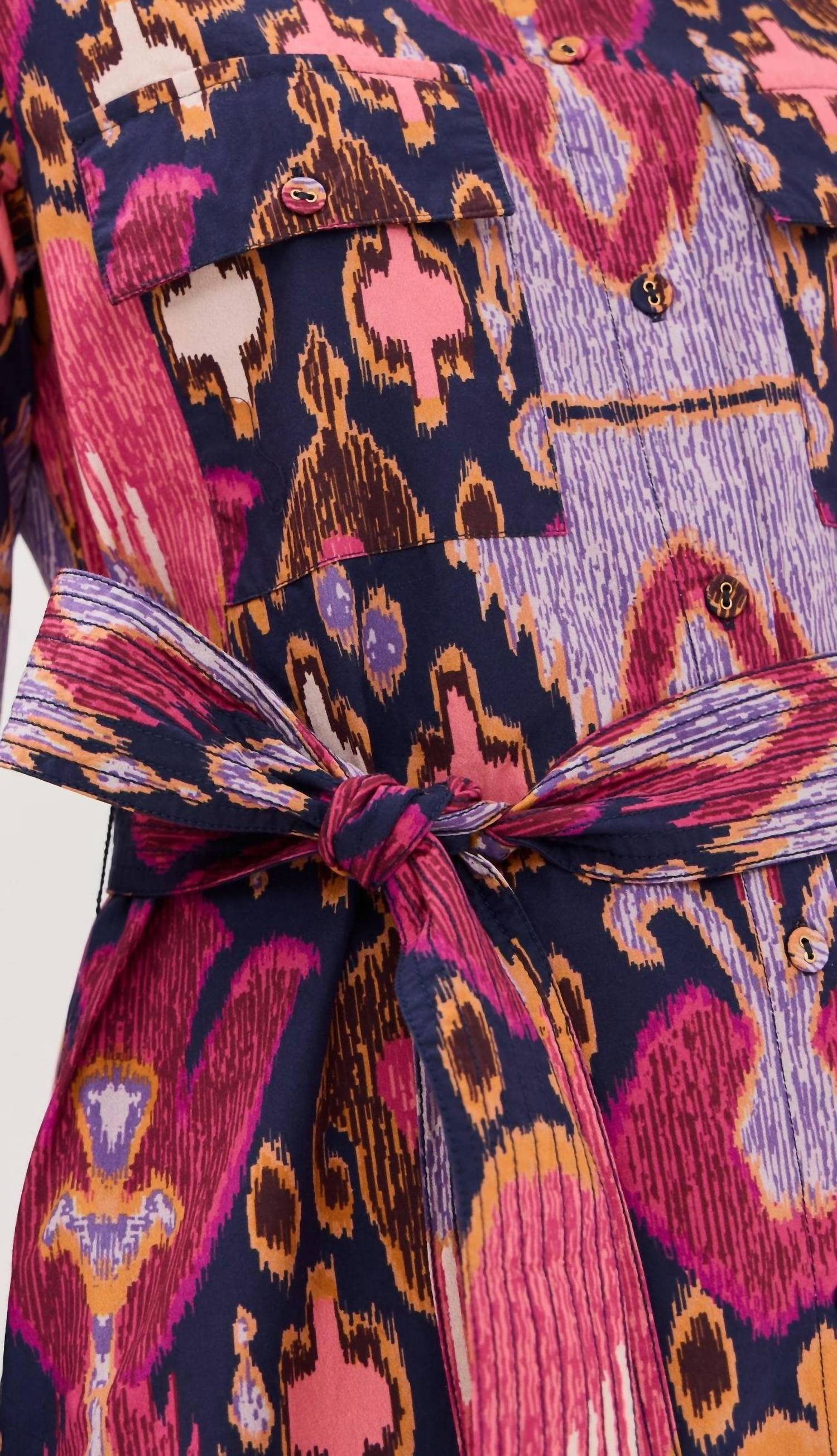 FIGUE Bassa Dress in fan ikat true navy - women's dress - view 5