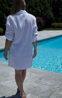 Made In Italy - Drawstring Linen Coverup Jacket