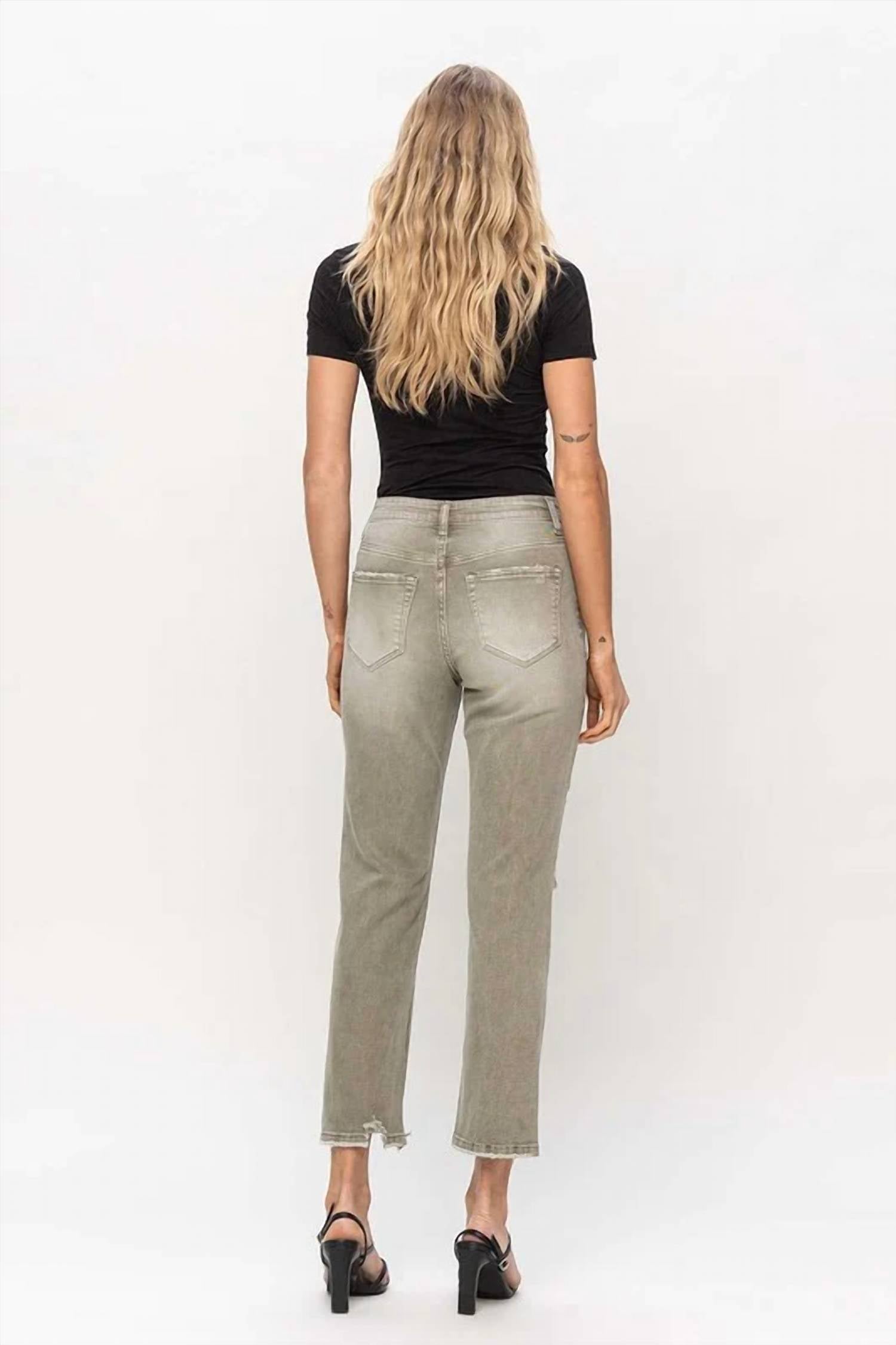 Vervet By Flying Monkey - High Rise Crop Straight Denim Jeans