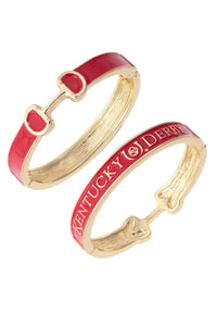 Canvas Style - Women's Kentucky Derby Enamel Horsebit Hinge Bangle