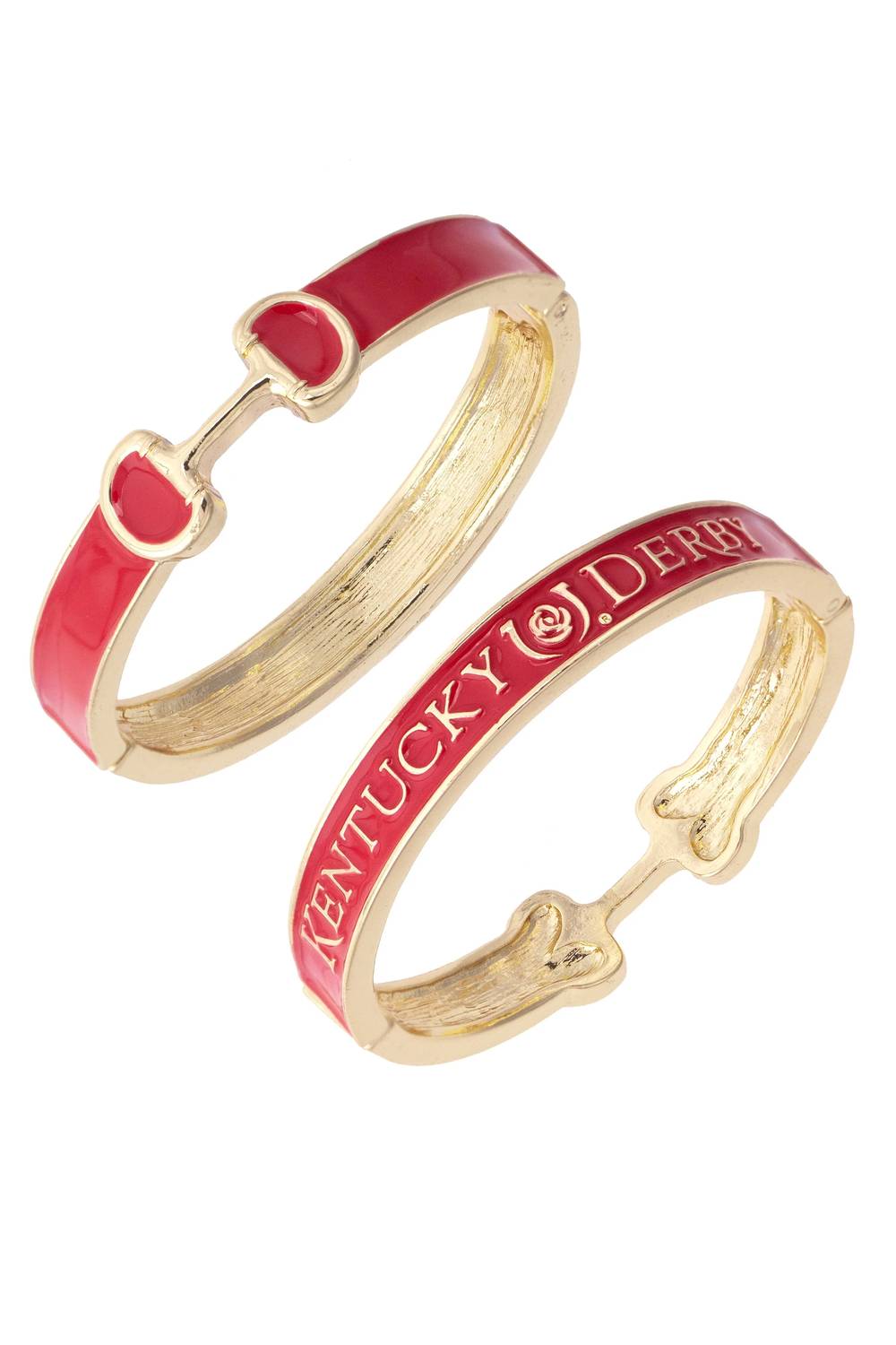 Canvas Style - Women's Kentucky Derby Enamel Horsebit Hinge Bangle