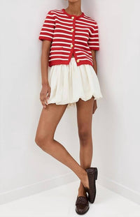 English Factory - Knit Striped Sweater Cardigan