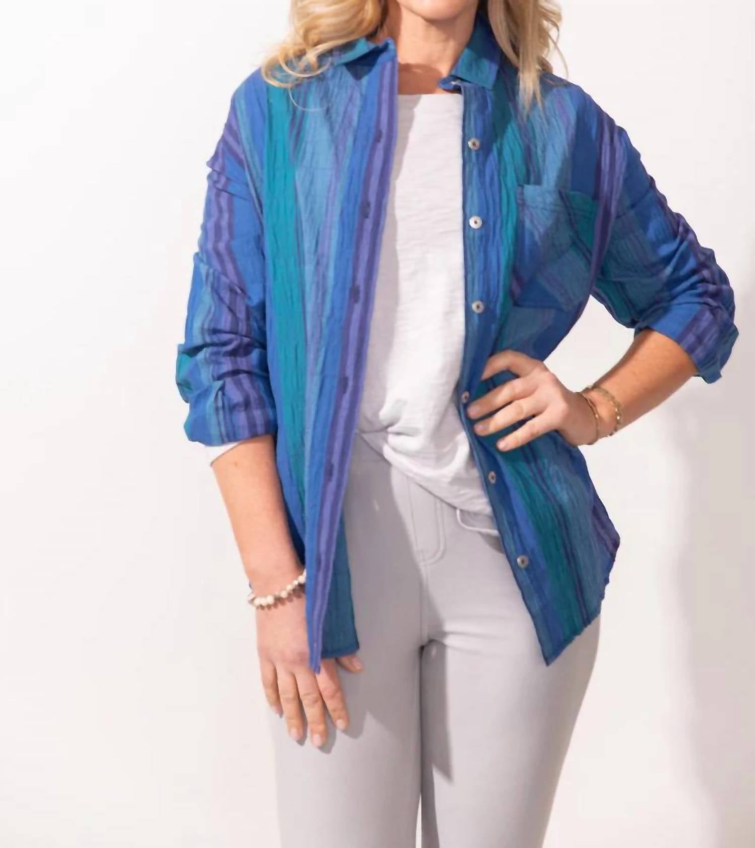 Escape By Habitat - Striped Boyfriend Shirt