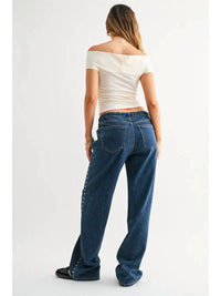 Jbd. - Libby Studded Drawstring Wide Leg Jeans