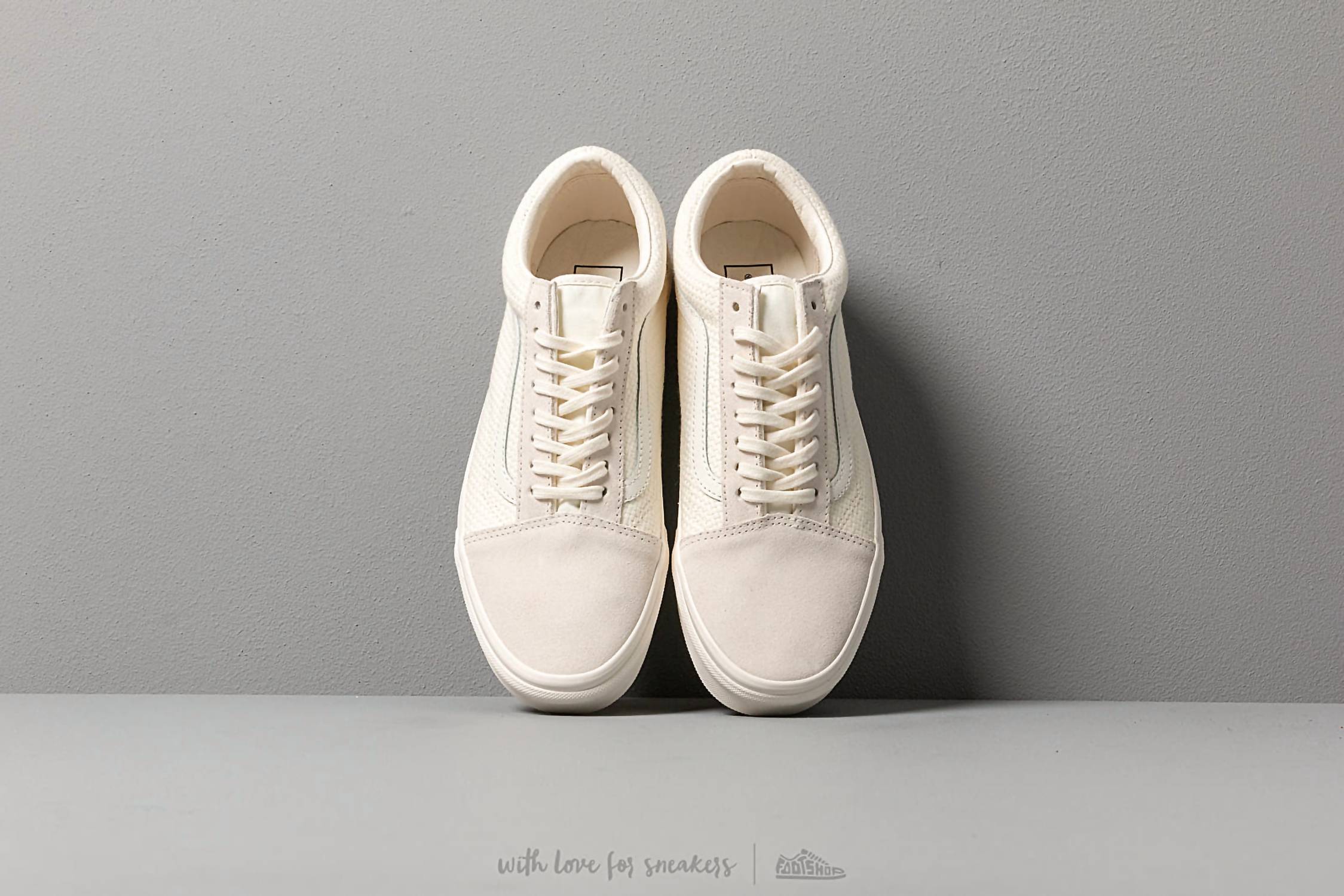 Vans Men's Old Skool Woevn Check Sneakers in cda linen marshmallow - men's sneaker - alternate view