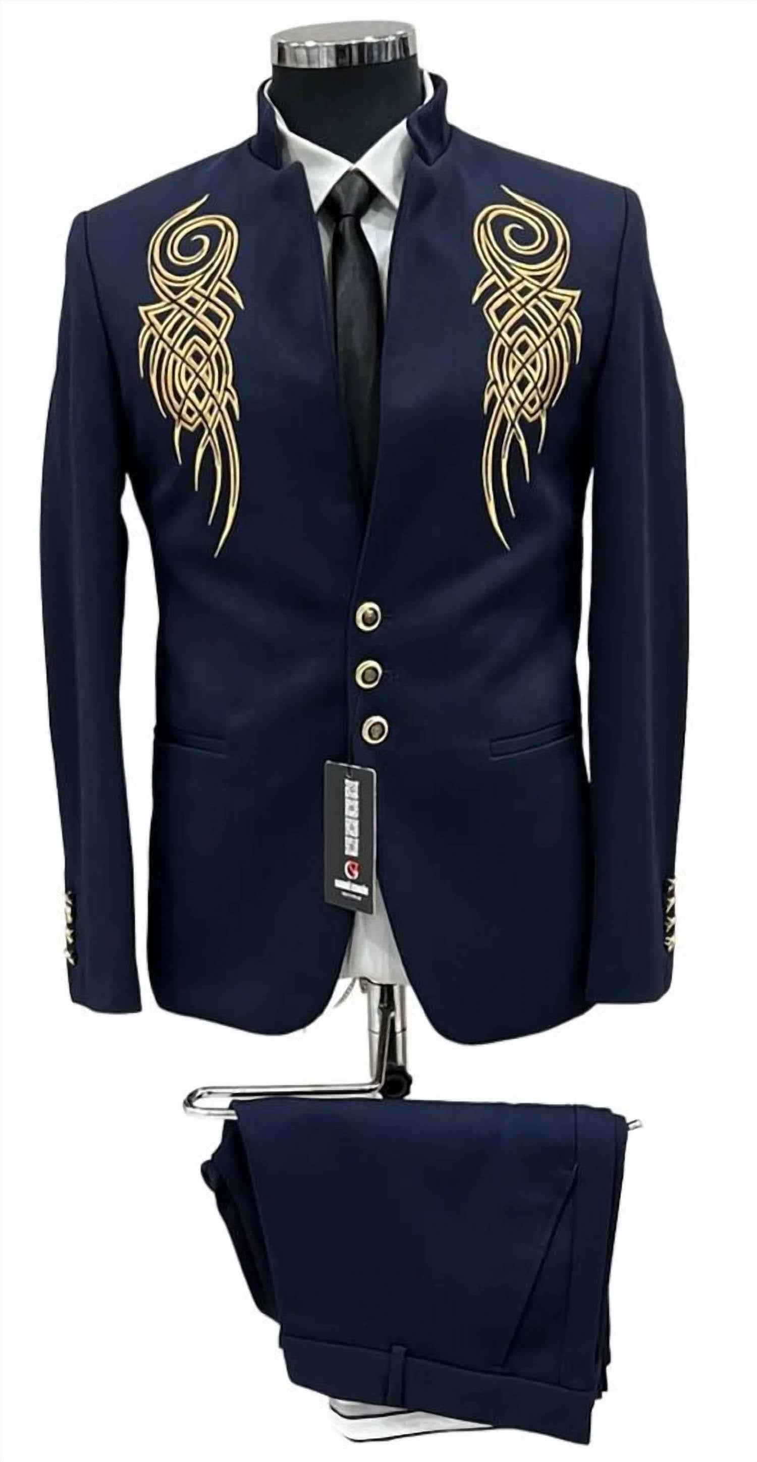 United Garments - Men’s Textured Slim Fit Short Blazer Jacket