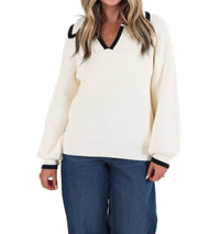 She + Sky - City Stroll V-Neck Sweater