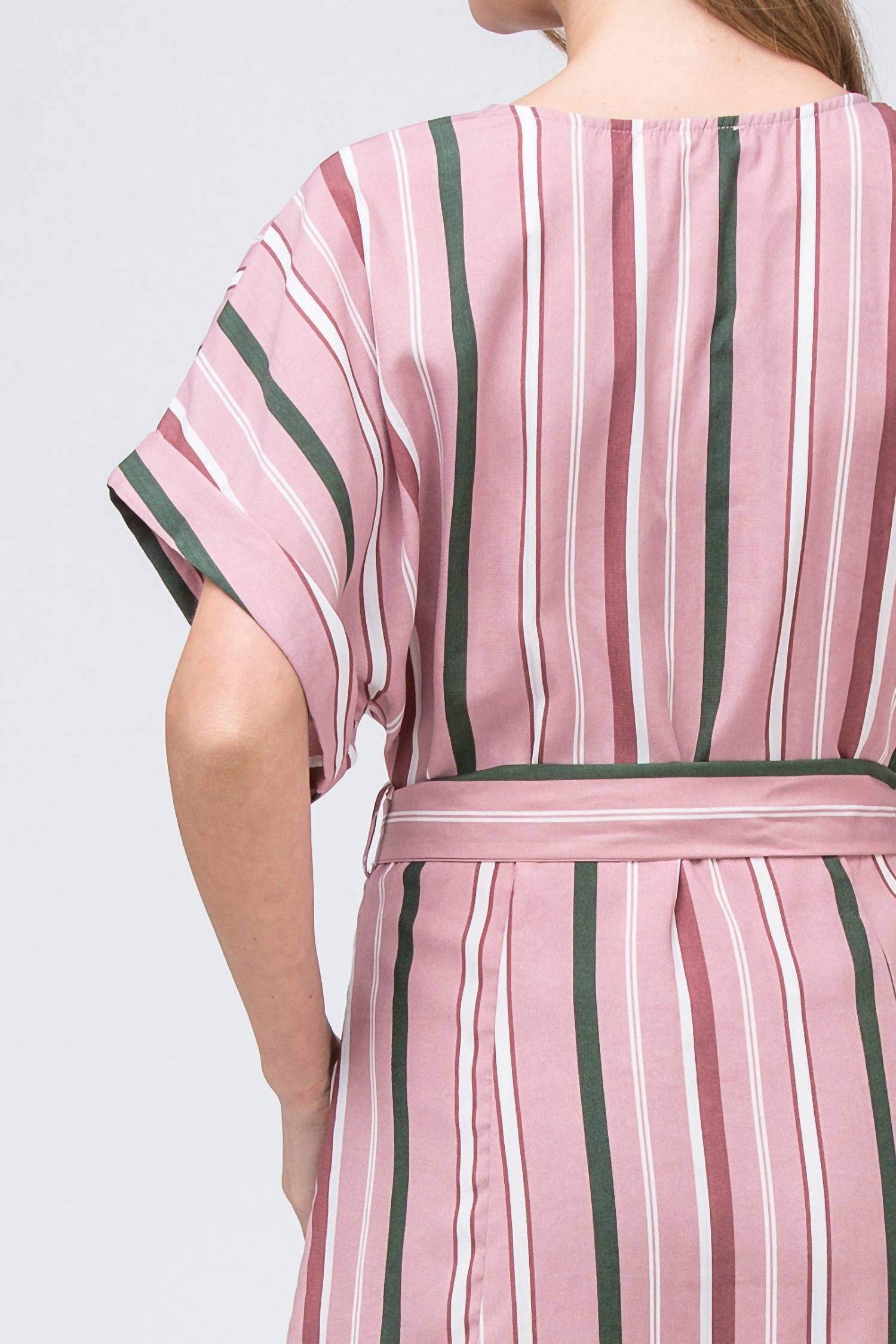 entro Striped Mini Shirtdress in pink - women's dress - view 6