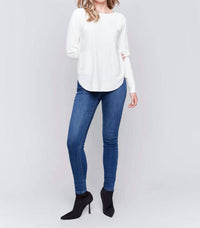 Charlie B - Long Sleeve Sweater With Back Eyelet Detail
