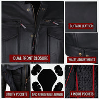 Jackets 4 Bikes - Men’s Buffalo Leather Moto Jacket