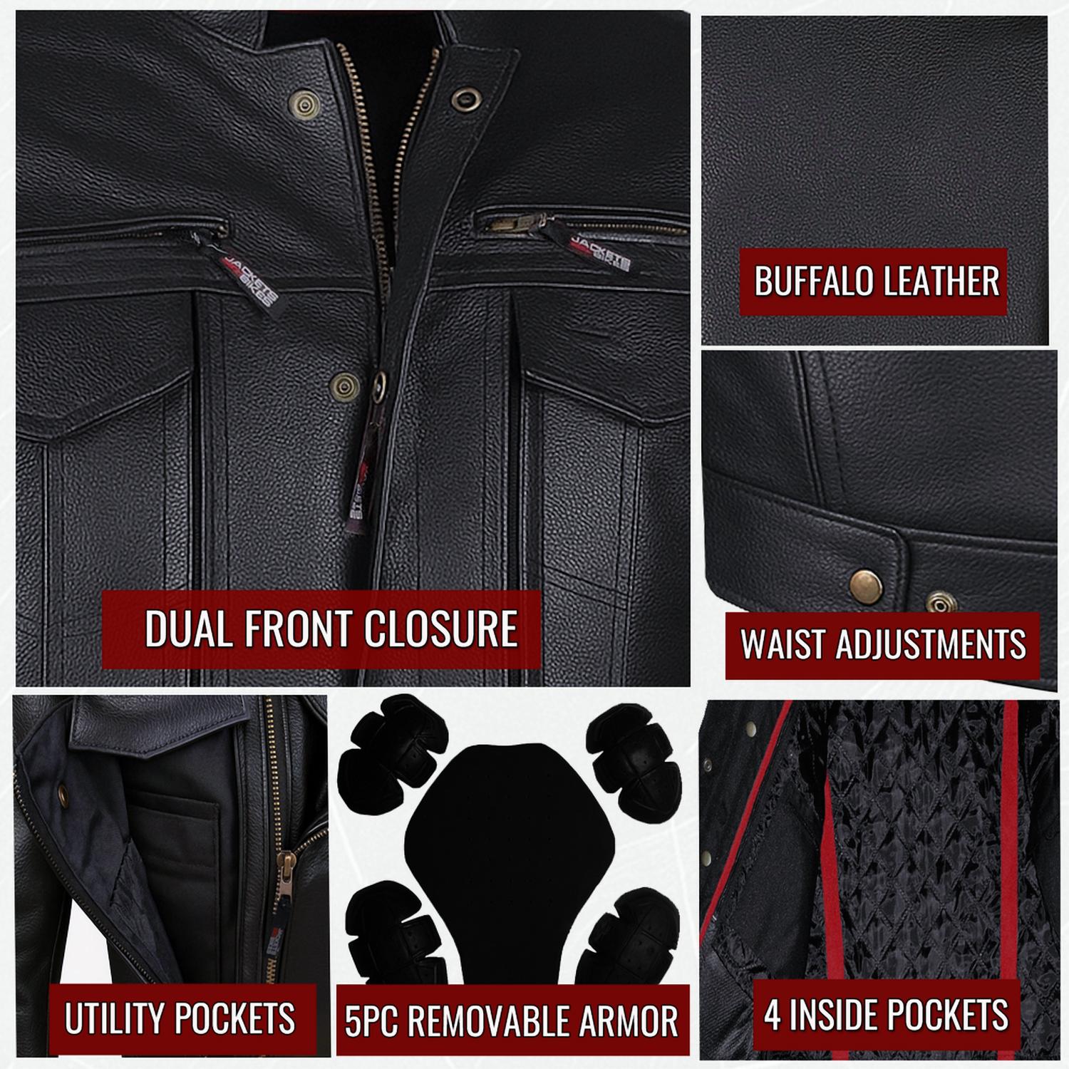 Jackets 4 Bikes - Men’s Buffalo Leather Moto Jacket