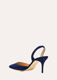 Manolo Blahnik - Women's Carolyne 70 Suede Slingback Pumps