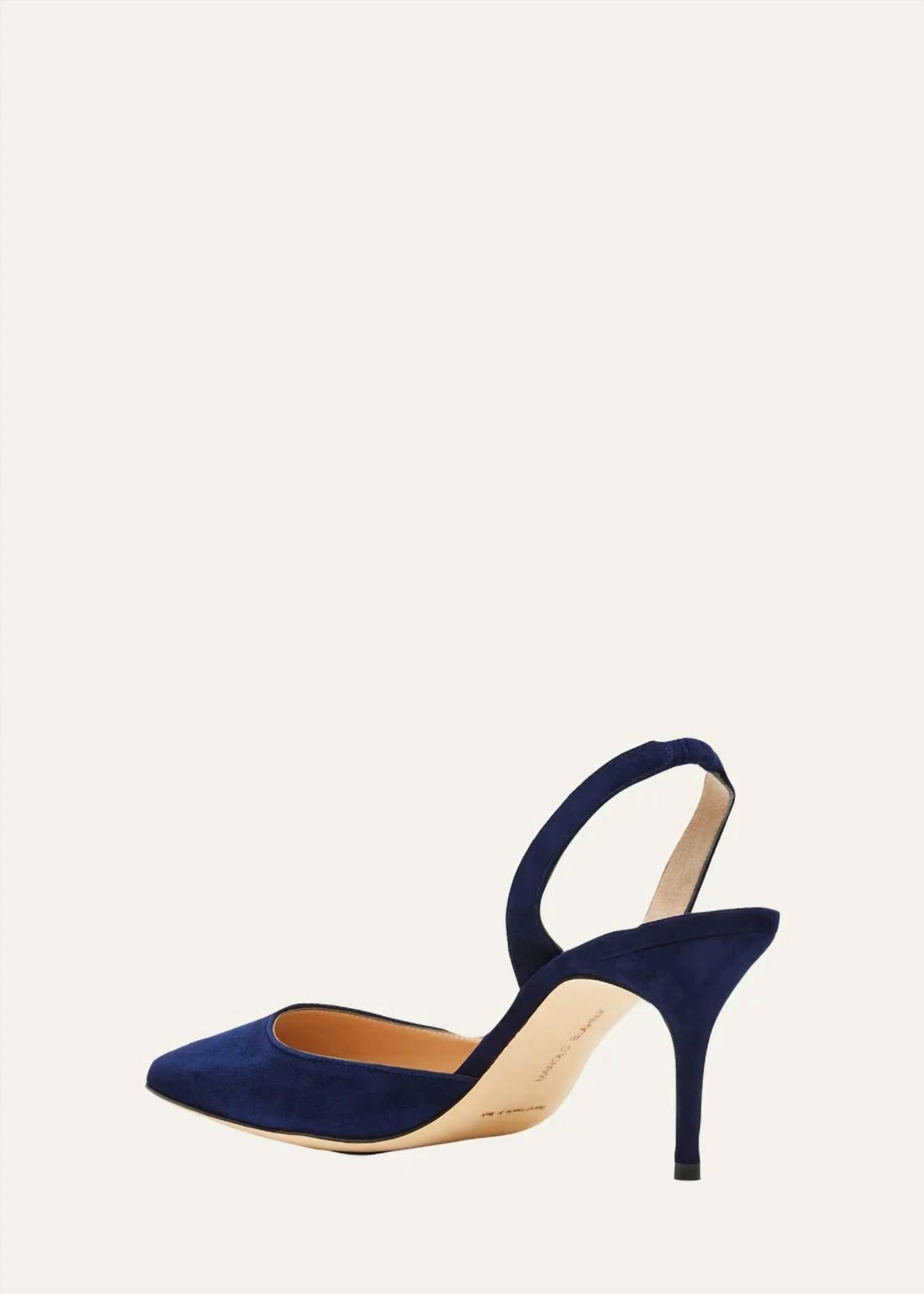 Manolo Blahnik - Women's Carolyne 70 Suede Slingback Pumps