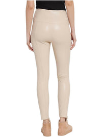 Lysse Theodora Textured Leather Leggings in bisque - women's pants - alternate view