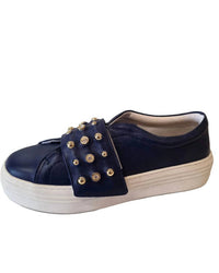 Verofatto Women's Couro Viena Sneaker in navy - women's sneaker - detail view