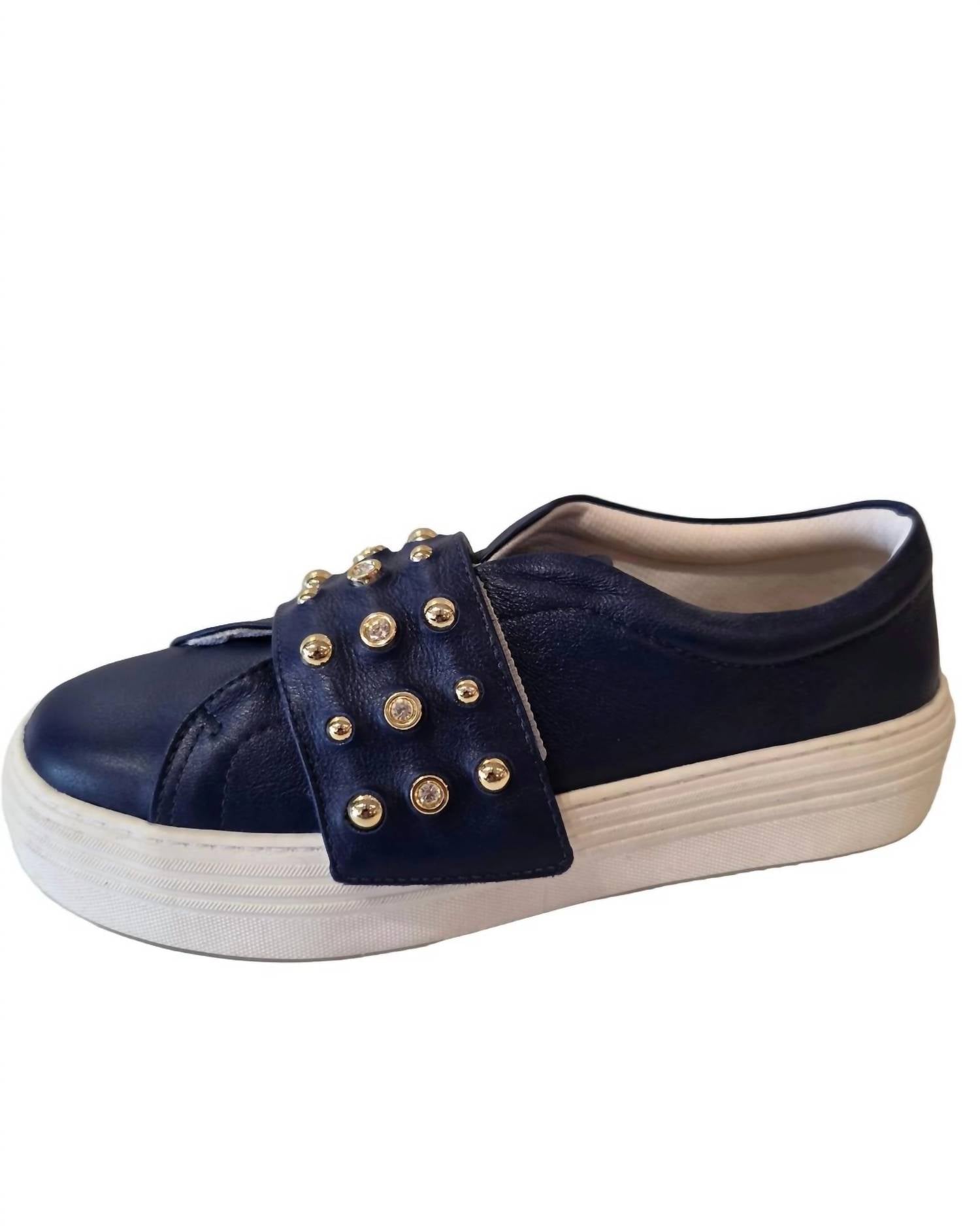 Verofatto Women's Couro Viena Sneaker in navy - women's sneaker - detail view