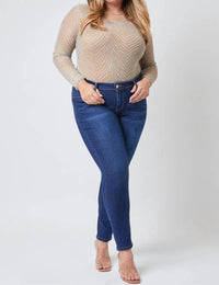 Ymi - Wannabettabutt 2 Button Roll Cuff Ankle Jeans - Plus