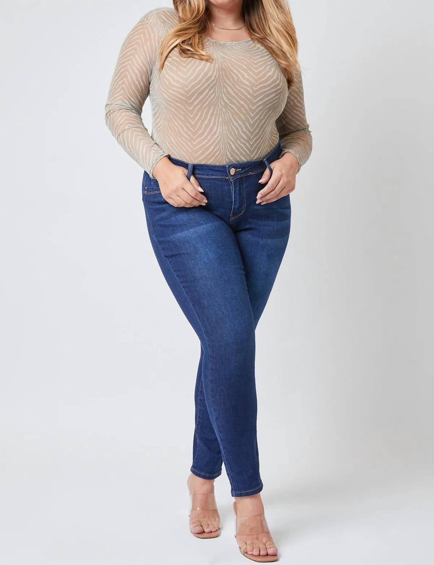 Ymi - Wannabettabutt 2 Button Roll Cuff Ankle Jeans - Plus