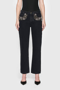 Frame - Atelier Beaded Straight Jeans