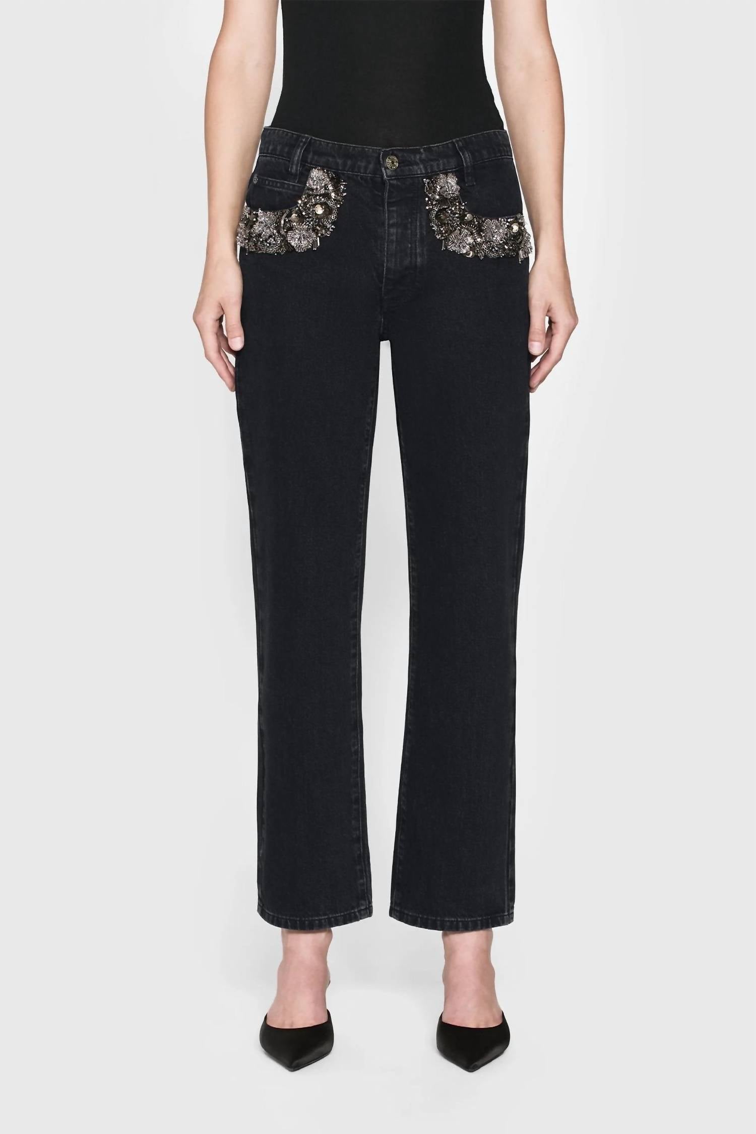 Frame - Atelier Beaded Straight Jeans