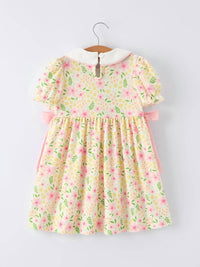 Rylee Faith Designs - Baby Girls Easter Bunny Embroidery Smocking Cute Dress