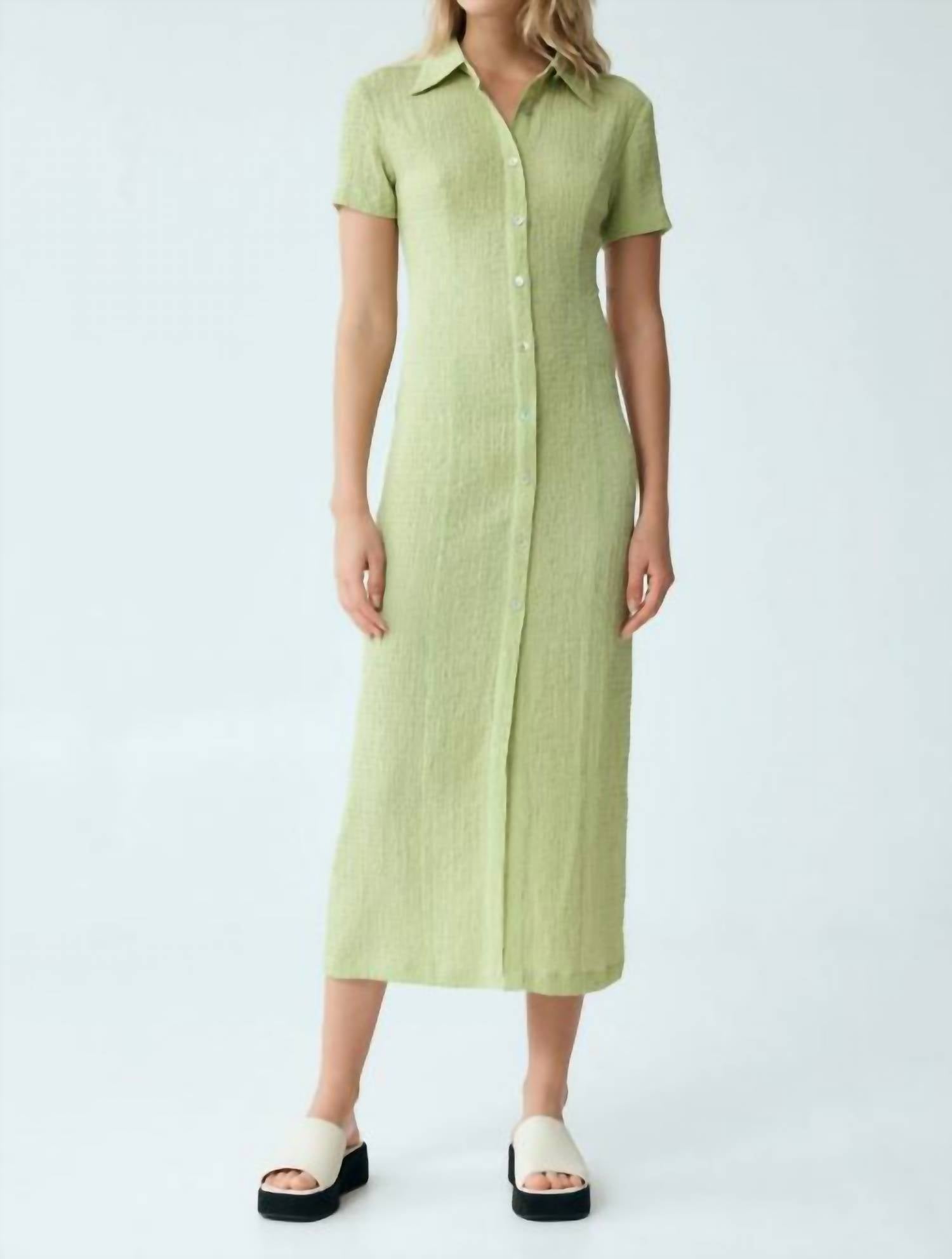 Third Form - Waffle Midi Shirt Midi Dress
