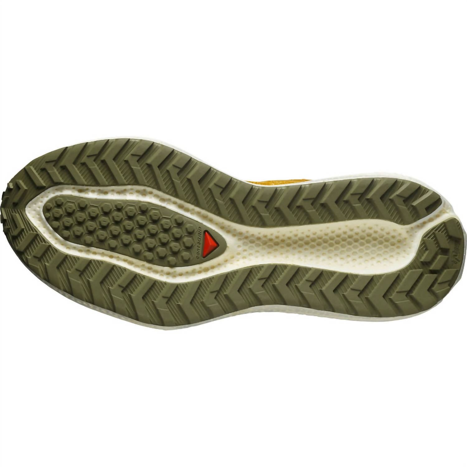 SALOMON Men's Aero Glide 3 Grvl Running Shoes in spicy mustard vanilla ice deep lechen green - men's shoe - view 5