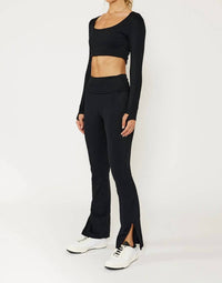 Cream Yoga - Women's Madison Long Sleeve Crop Top