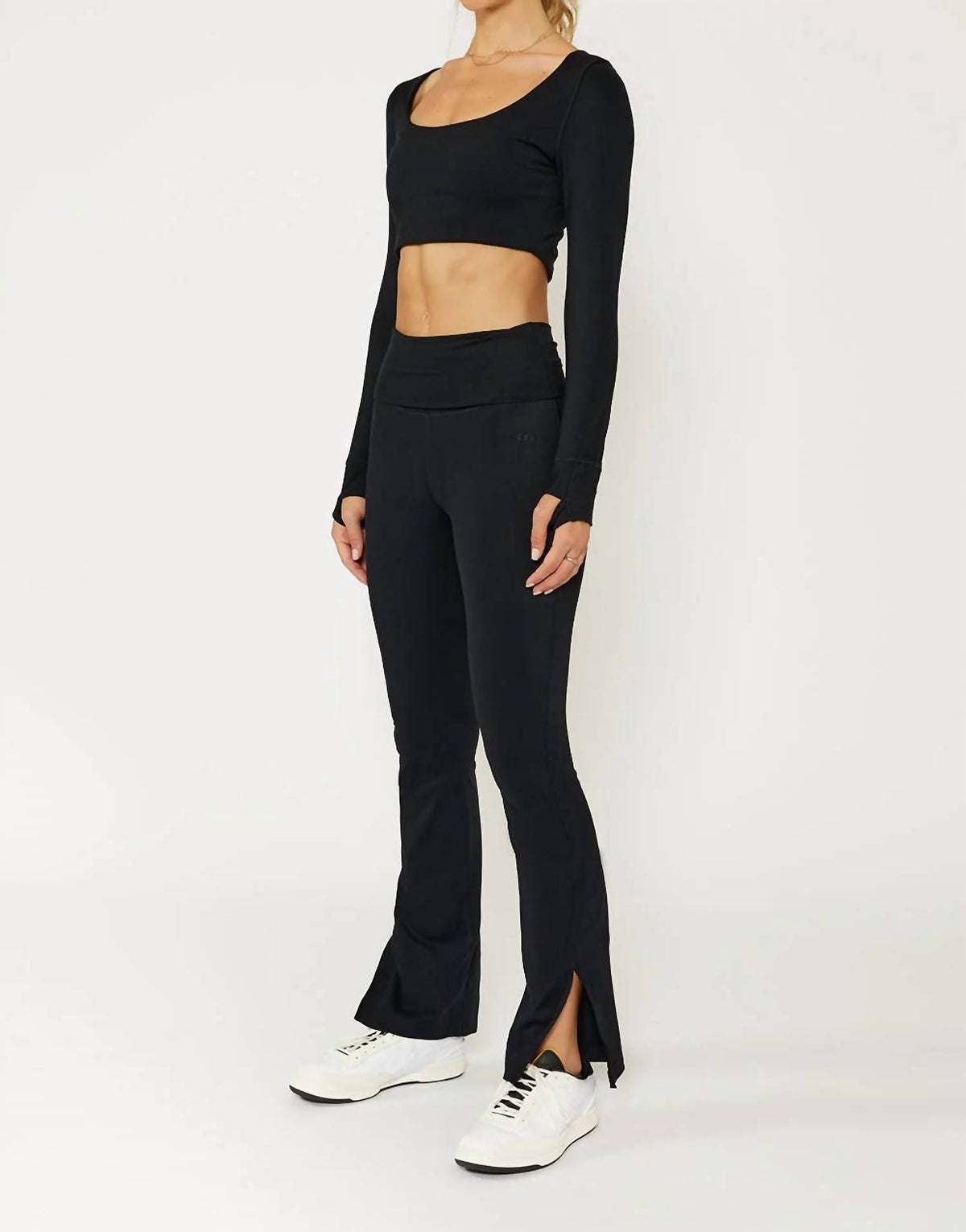 Cream Yoga - Women's Madison Long Sleeve Crop Top