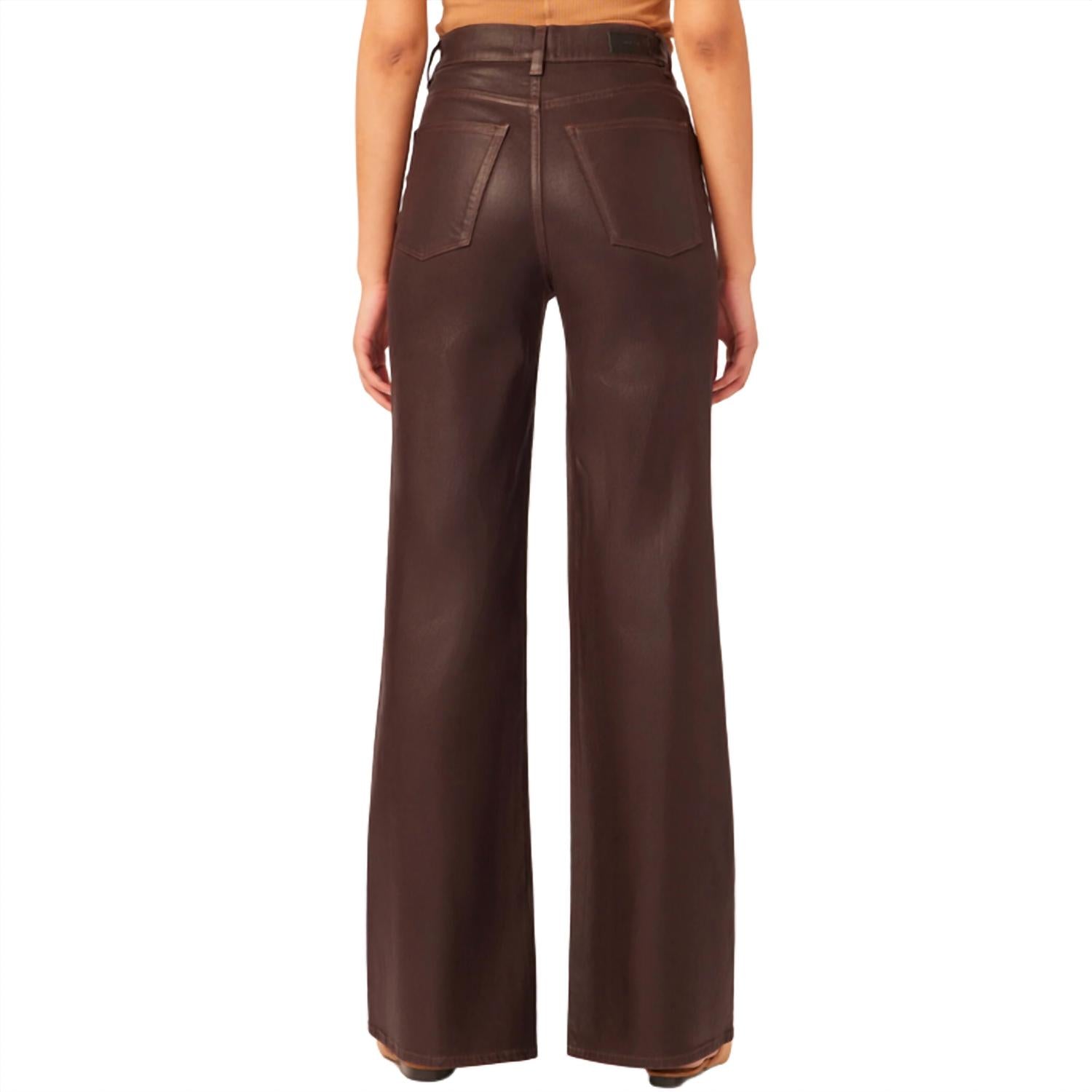 DL1961 - Women's Women's Hepburn Wide Leg High Rise Vintage Pants in dark mocha - women's pants - detail view