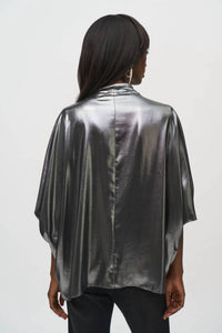 Joseph Ribkoff - Metallic Foiled Chiffon Blouson Top