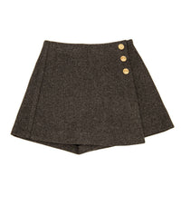 8apart Junior Women's Ellen Flannel Button Skirt in grey - women's skirt