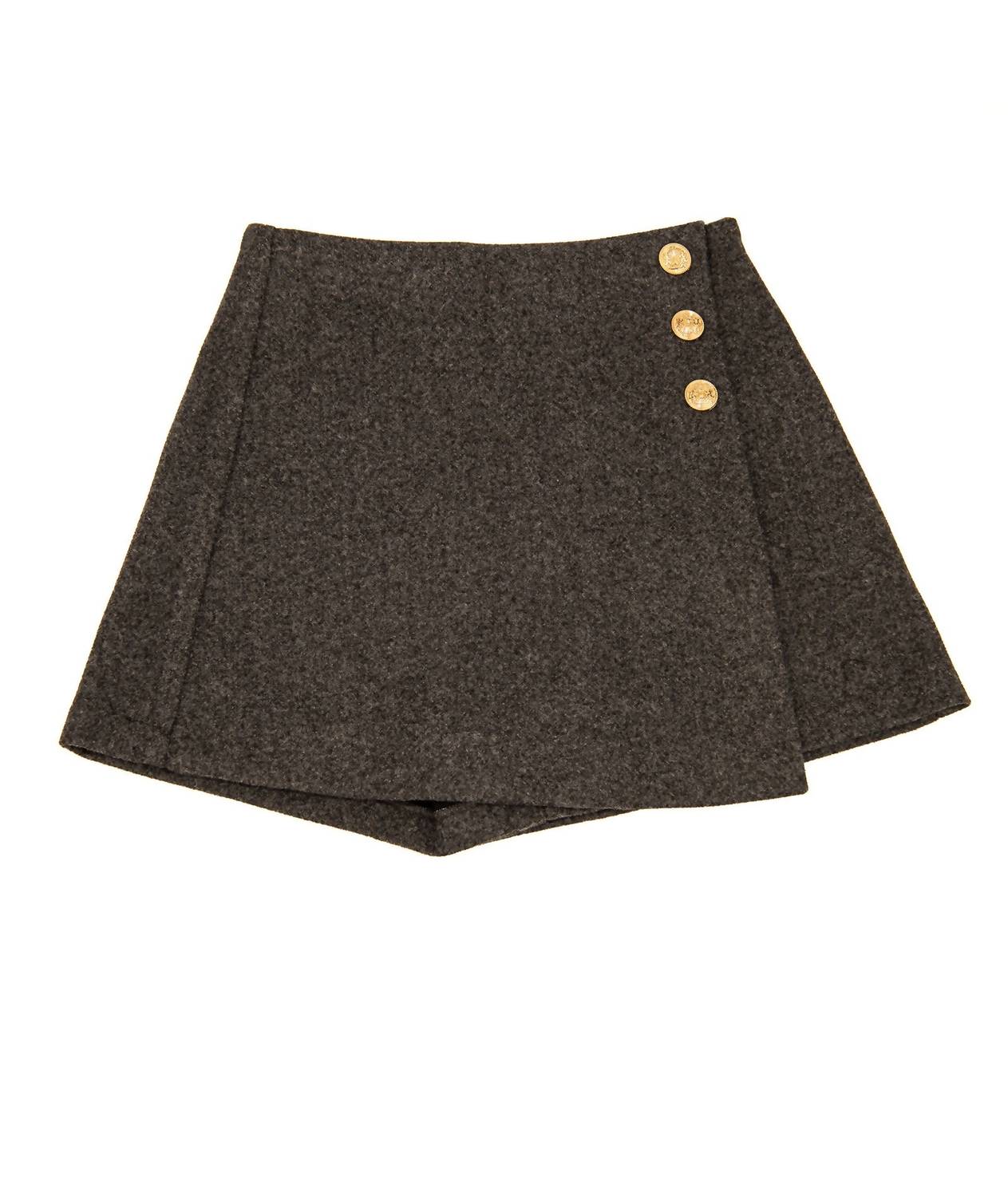 8apart Junior Women's Ellen Flannel Button Skirt in grey - women's skirt