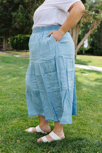 Polygram Annika Maxi Skirt in blue - women's skirt - detail view