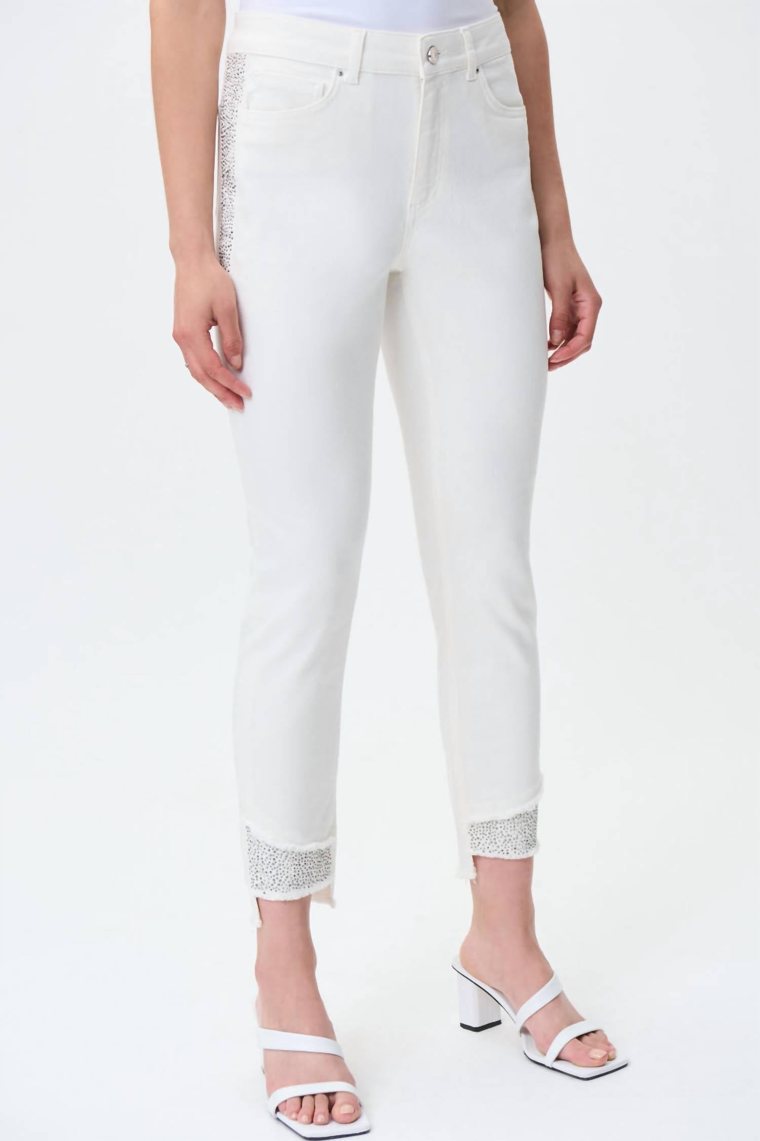 Joseph Ribkoff Embellished Jeans in white - women's jeans