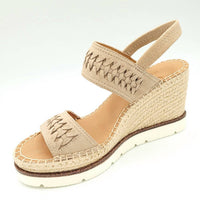 Gentle Souls - Women's Elyssa Two Band Braid Wedge Sandal