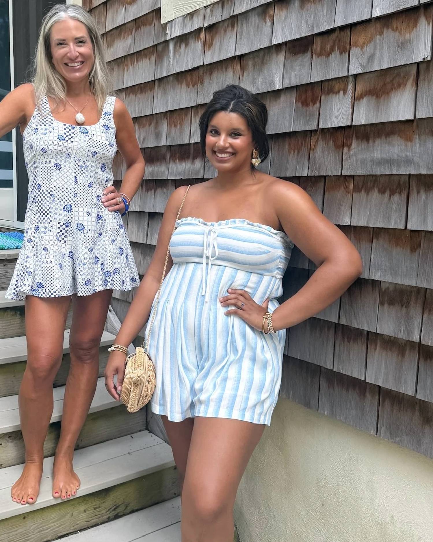 Illa Illa - Women's Strapless Striped Romper