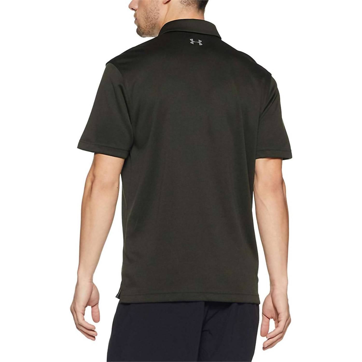 UNDER ARMOUR Tech Button Up Placket Polo in artillery green - men's shirt - alternate view