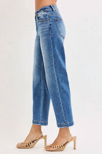 Risen - High Rise Crop Boyfriend Tapered Jeans