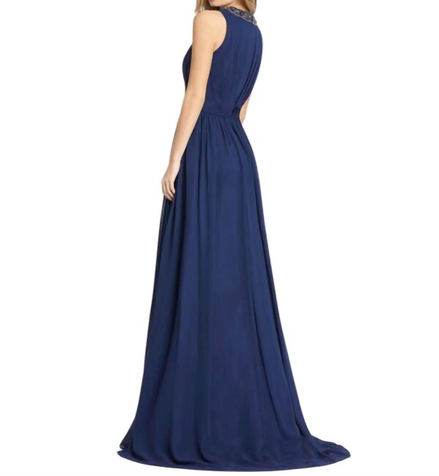 Mac Duggal - Beaded Neckline Ruched Dress