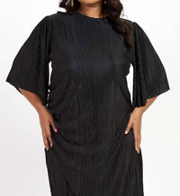Fashion Szn Curve - Ruched Side Flutter Sleeve Midi Dress - Plus