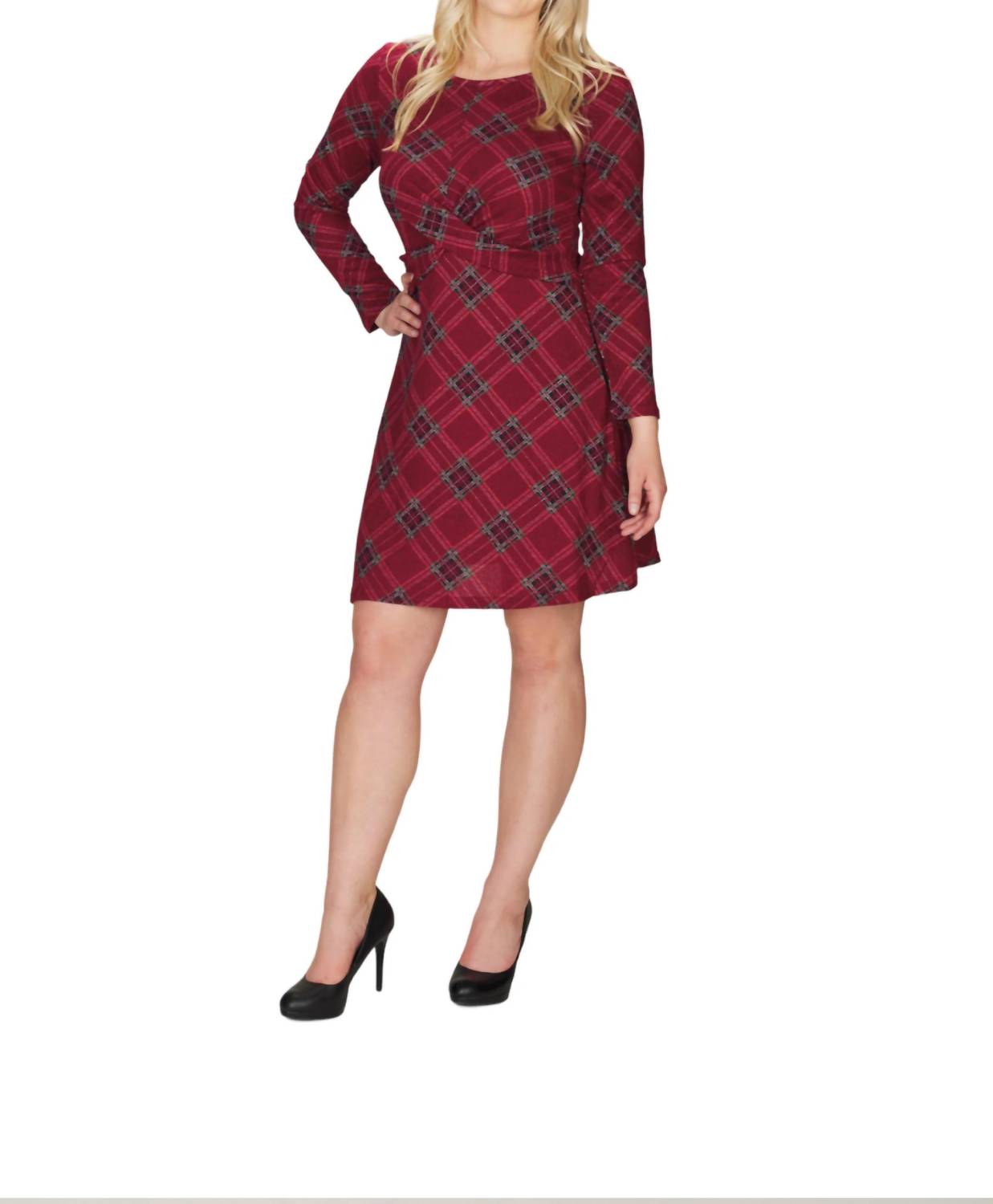 Papillon - Geo Print Cross Front Sweater Dress