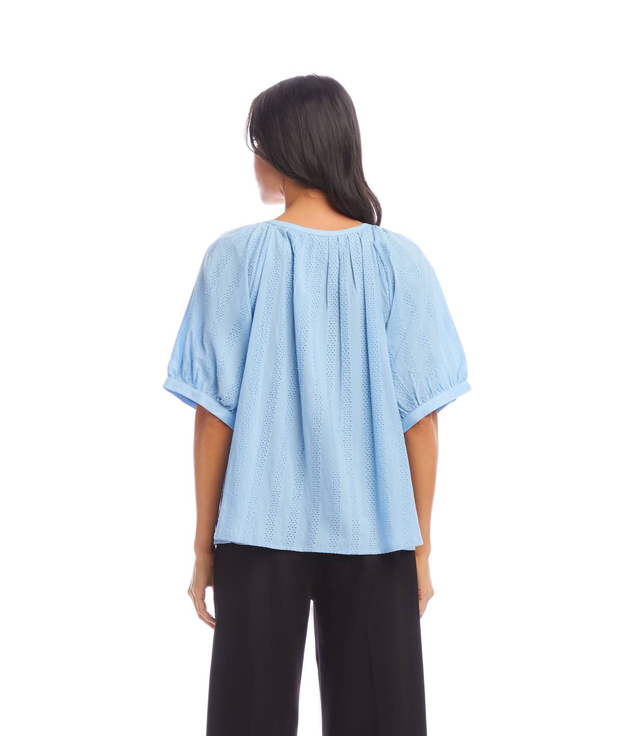 Karen Kane - Short Sleeve Embroidered Peasant Top