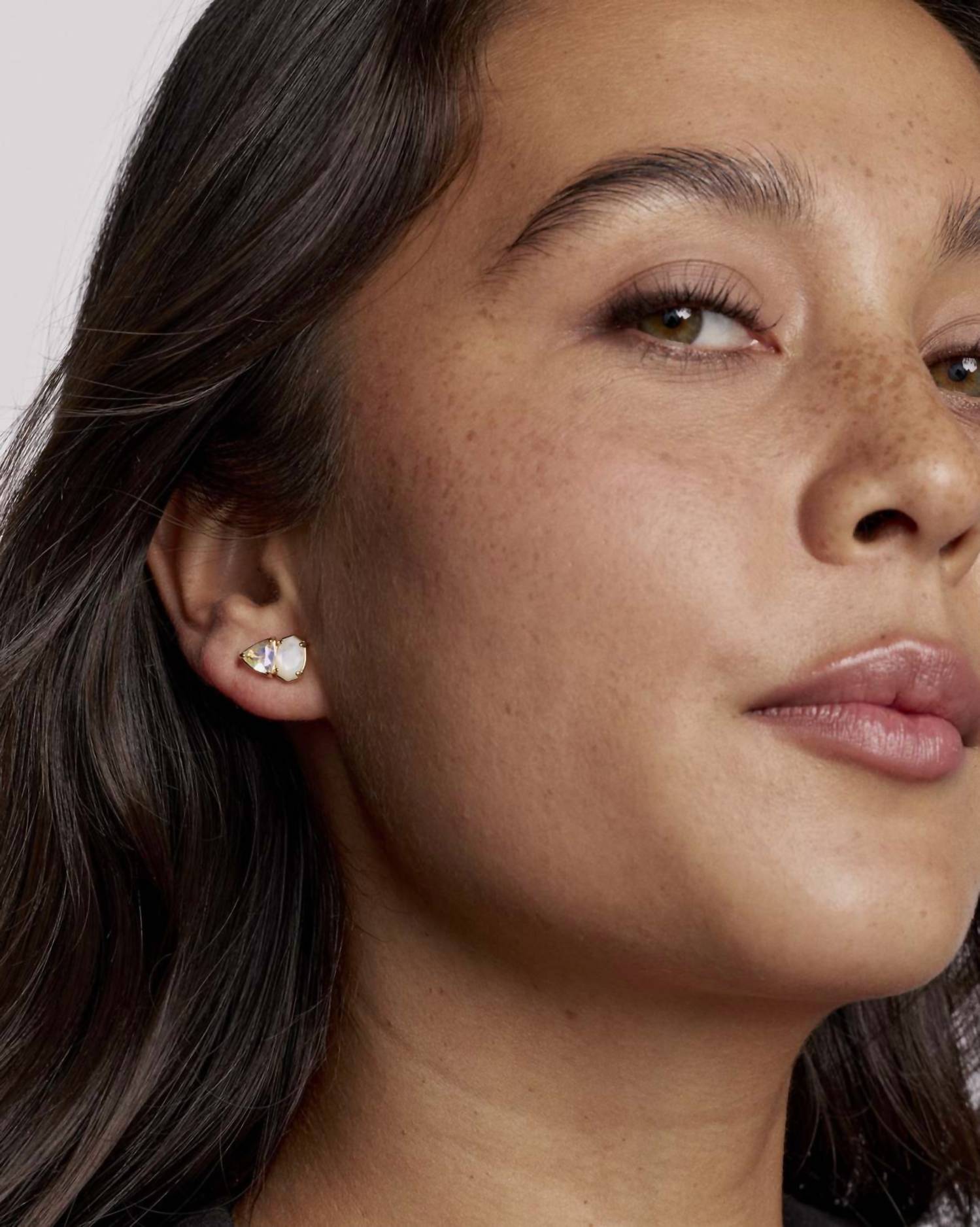 Kendra Scott Women's Tatum Stud Earrings in gold neutral mix - women's jewelry - detail view