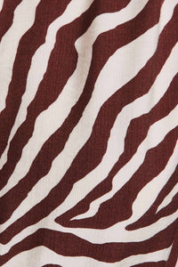 GILLI Tie Waist Mini Dress in ivory brown zebra - women's dress - view 7