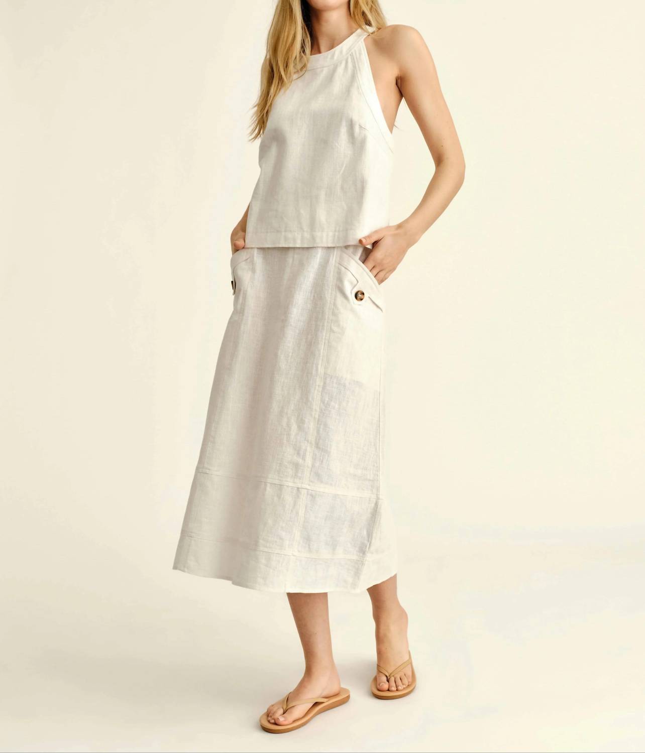 Cartolina Nantucket - Alice Button Midi Skirt